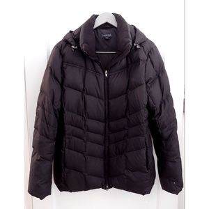 Lands' End Plus Size Down Fille Black Coat - XL